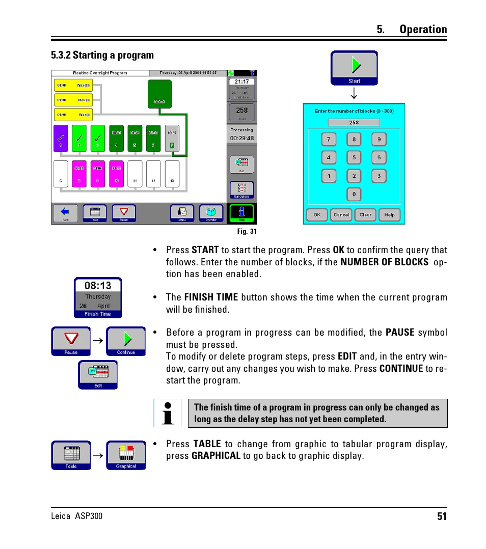 2 starting a program, Starting a program | LEICA ASP300 User Manual | Page 51 / 70