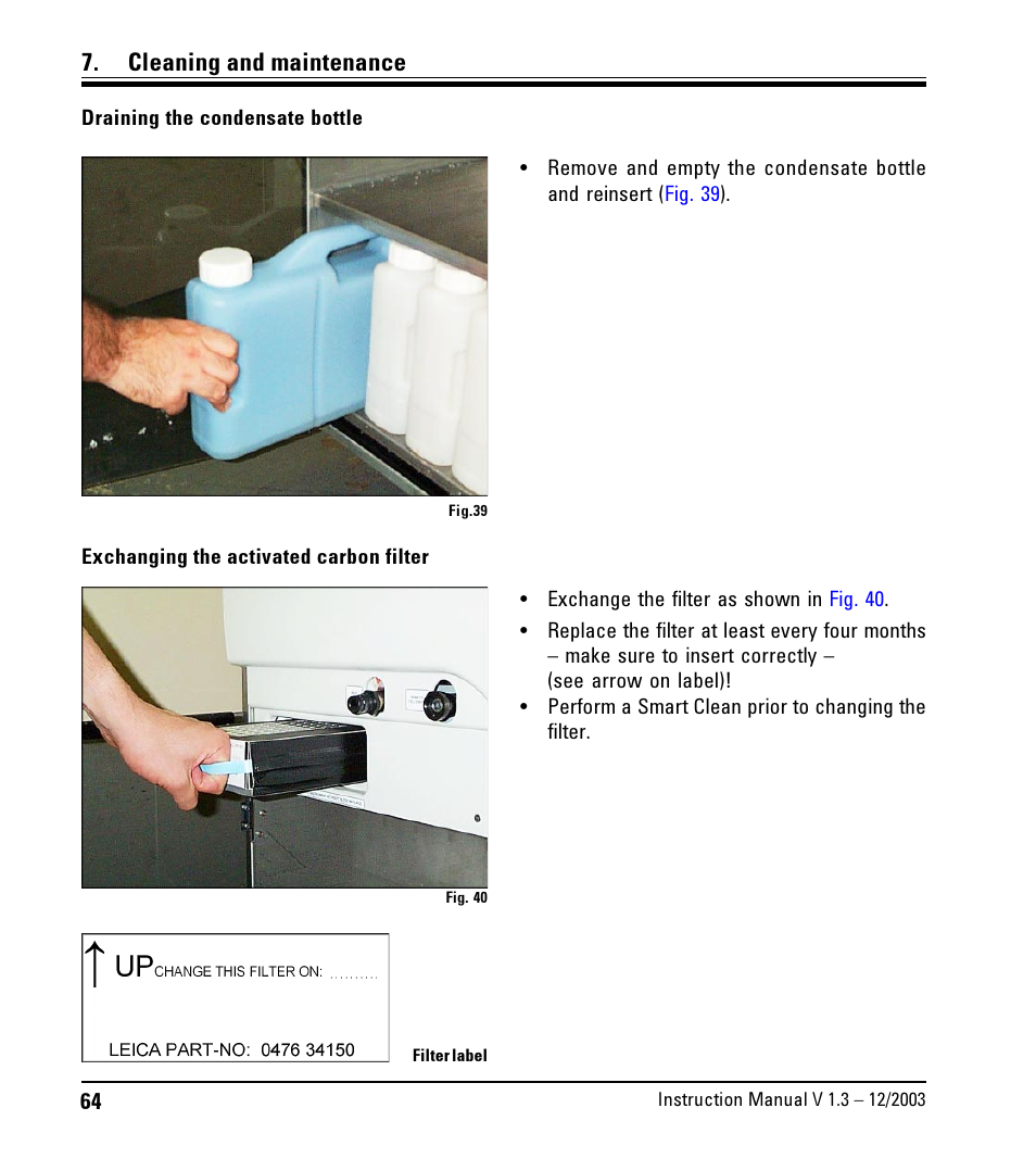 Cleaning and maintenance | LEICA ASP300 User Manual | Page 64 / 70