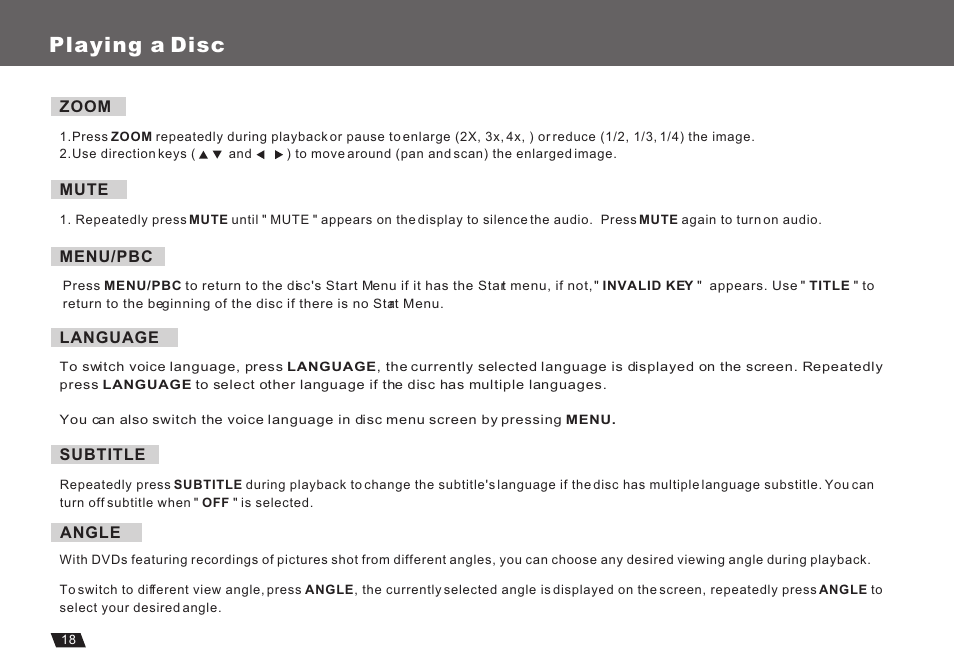 Т³гж 20, Playing a disc | Lenco Marine DVP-722 User Manual | Page 20 / 33