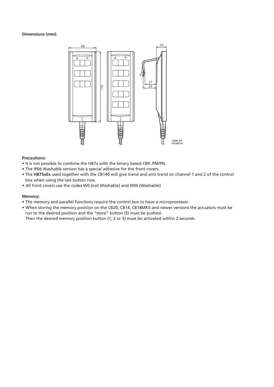 Linak HB70 User Manual | Page 2 / 8