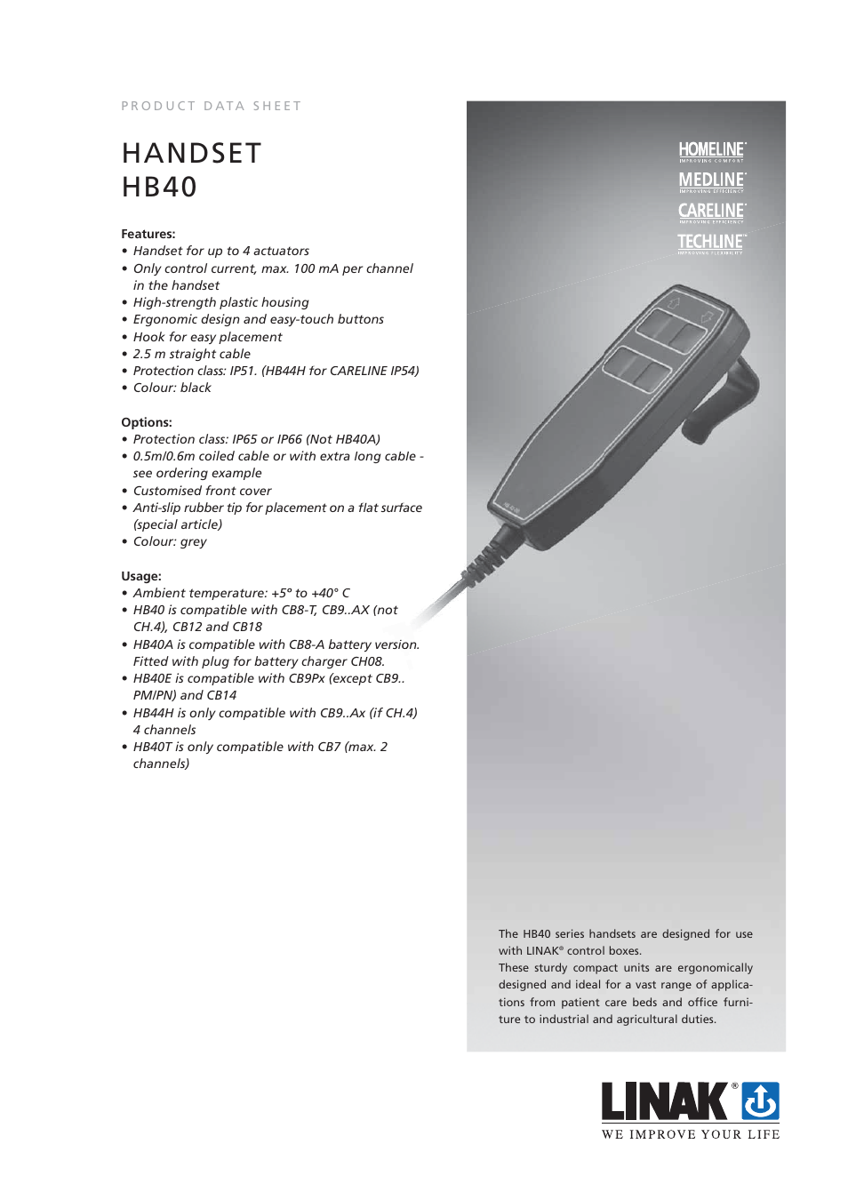 Linak HB40 User Manual | 4 pages