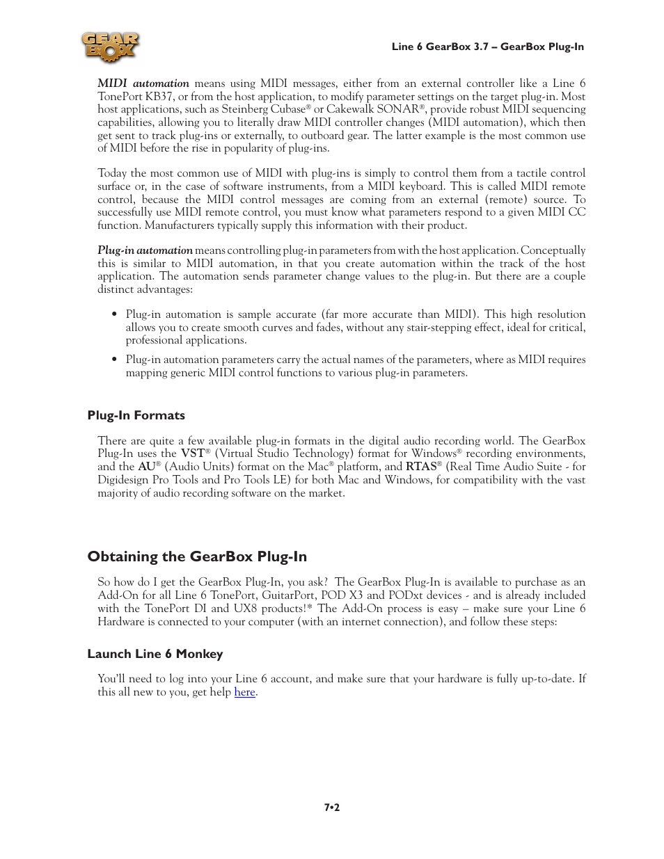 Obtaining the gearbox plug-in, Obtaining the gearbox plug-in •2 | Line 6 3.7 User Manual | Page 134 / 223