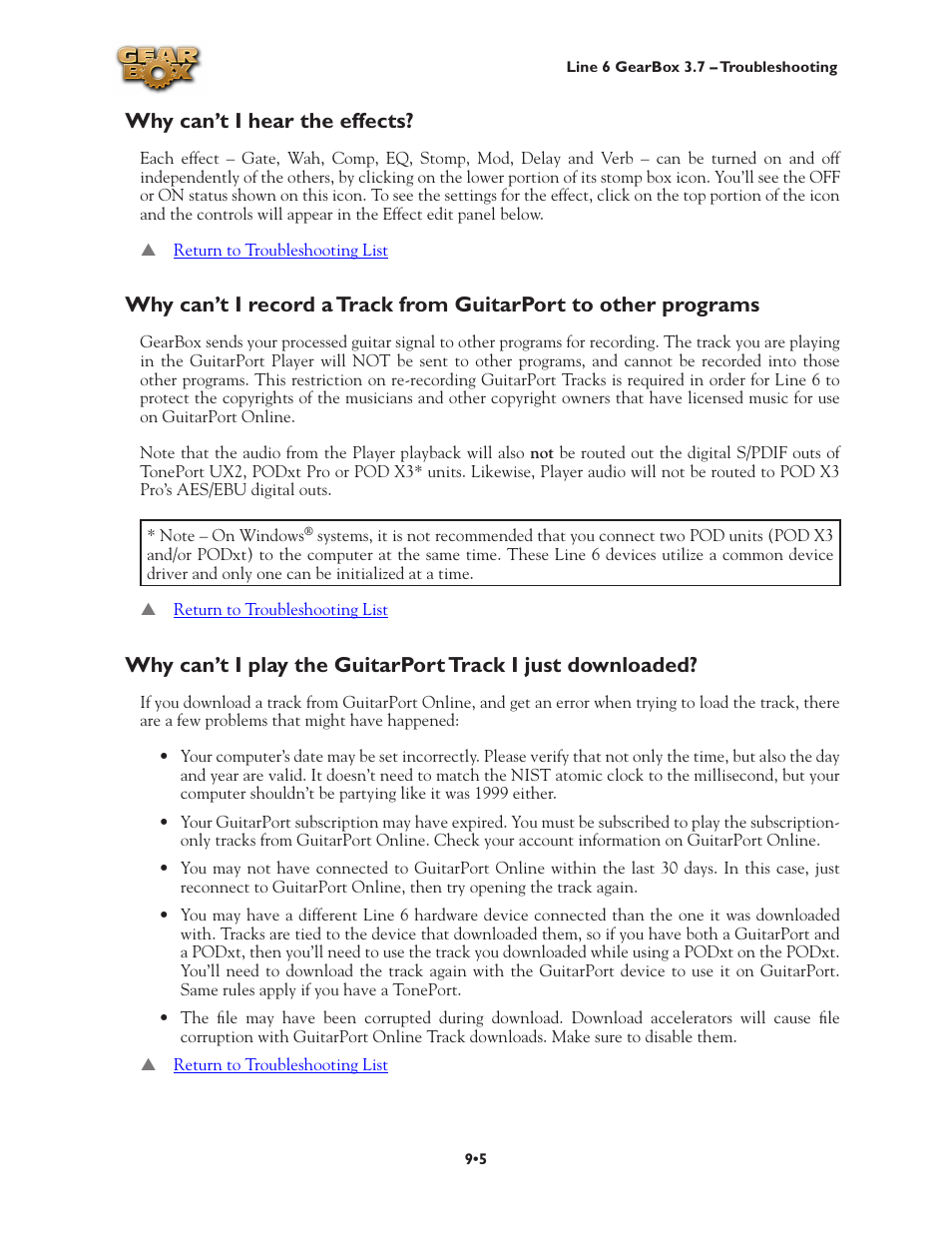 Why can’t i hear the effects | Line 6 3.7 User Manual | Page 175 / 223