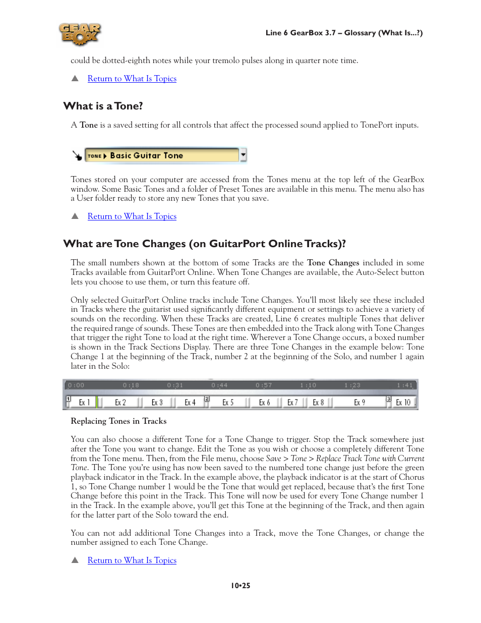 Available from guitarport online. please see the, What are tone changes, What is a tone | Line 6 3.7 User Manual | Page 209 / 223