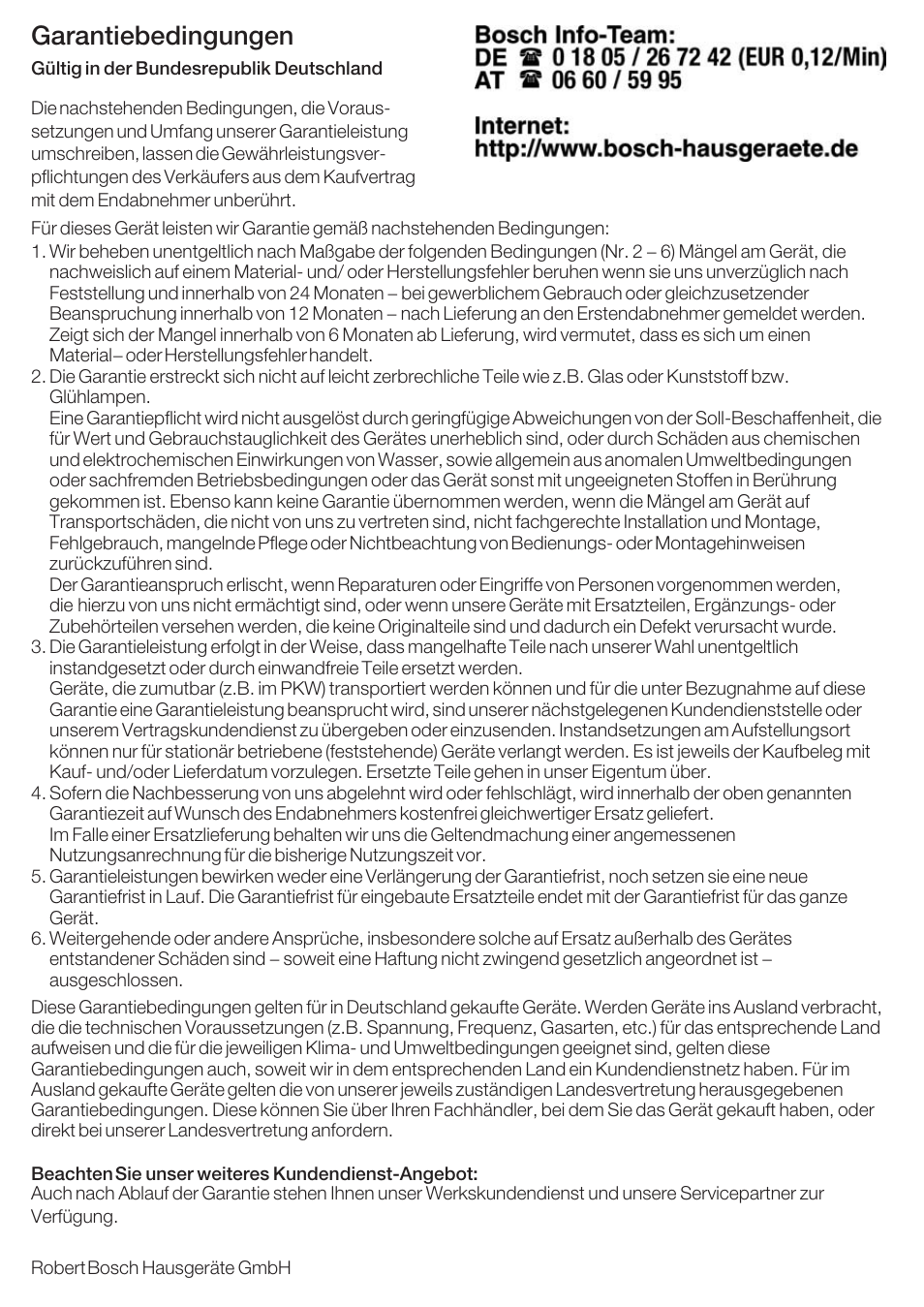 Garantiebedingungen | Bosch MCM 2006 User Manual | Page 95 / 95