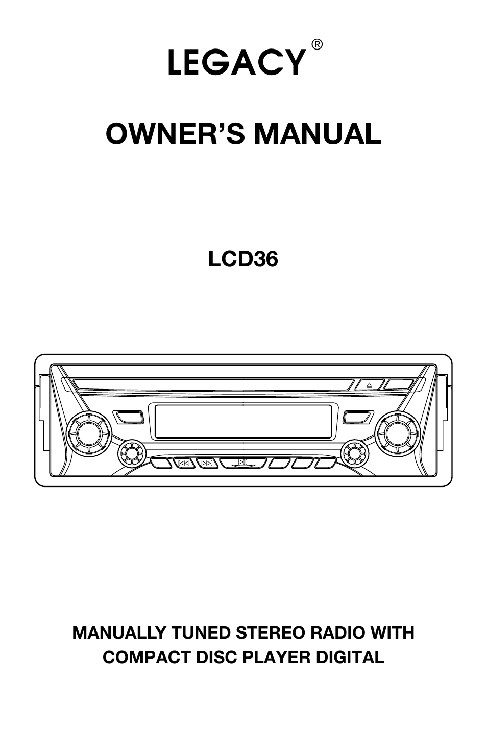Legacy Car Audio LCD36 User Manual | 8 pages