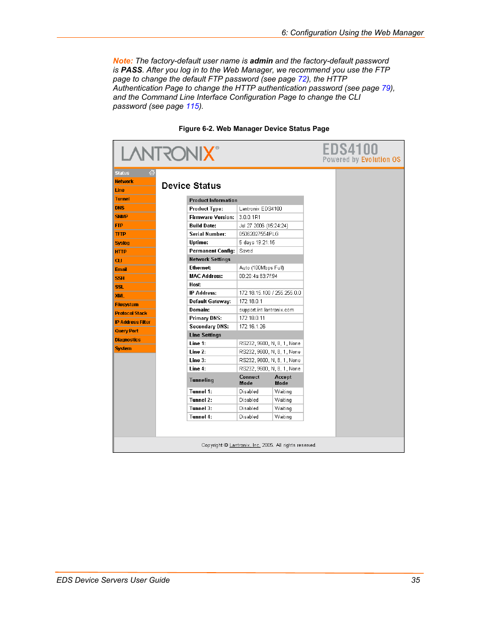 Lantronix Data Center-Grade Evolution Device Server EDS32PR User Manual | Page 35 / 158