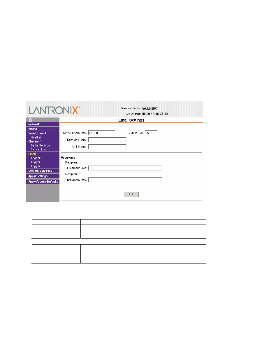 Email settings, 8 email settings -18, 8 email settings | Lantronix Device Server MSS 485 User Manual | Page 40 / 74