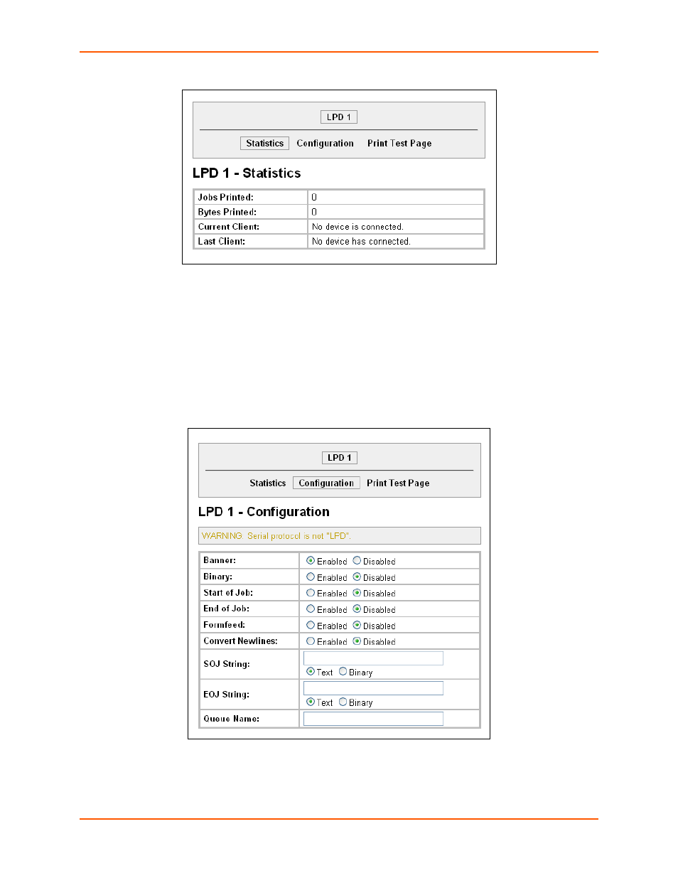 Lpd configuration, To configure lpd settings for a specific lpd line | Lantronix XPORT PROTM 900-560 User Manual | Page 80 / 154