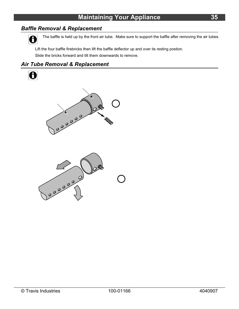 Maintaining your appliance 35 | Lopi Answer Wood Stove User Manual | Page 35 / 48