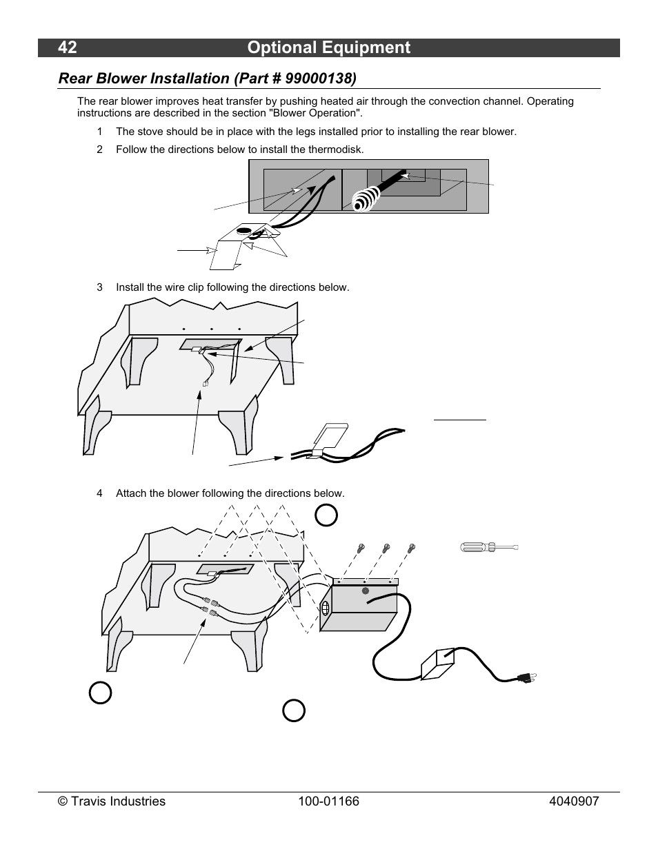 Ab c, 42 optional equipment | Lopi Answer Wood Stove User Manual | Page 42 / 48