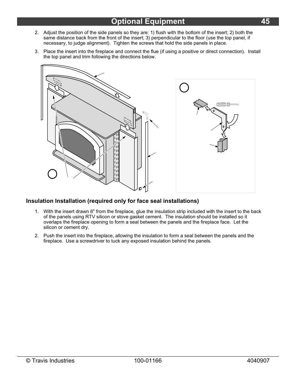 Optional equipment 45 | Lopi Answer Wood Stove User Manual | Page 45 / 48