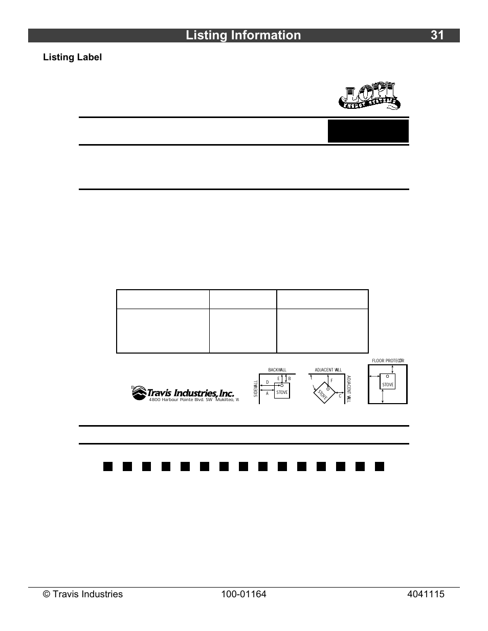 Listing information 31, Do not remove this label, Liberty | Freestanding installation | Lopi Liberty Wood Stove User Manual | Page 31 / 38