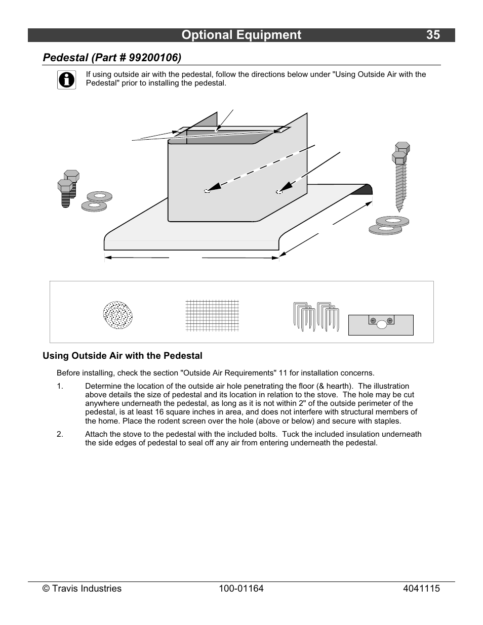 Optional equipment 35 | Lopi Liberty Wood Stove User Manual | Page 35 / 38
