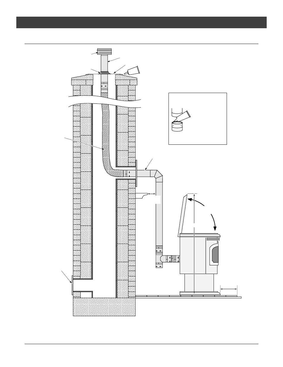 Installation, For qualified installers only), Installation example: freestanding masonry chimney | Travis industries | Lopi Yankee PS User Manual | Page 19 / 42