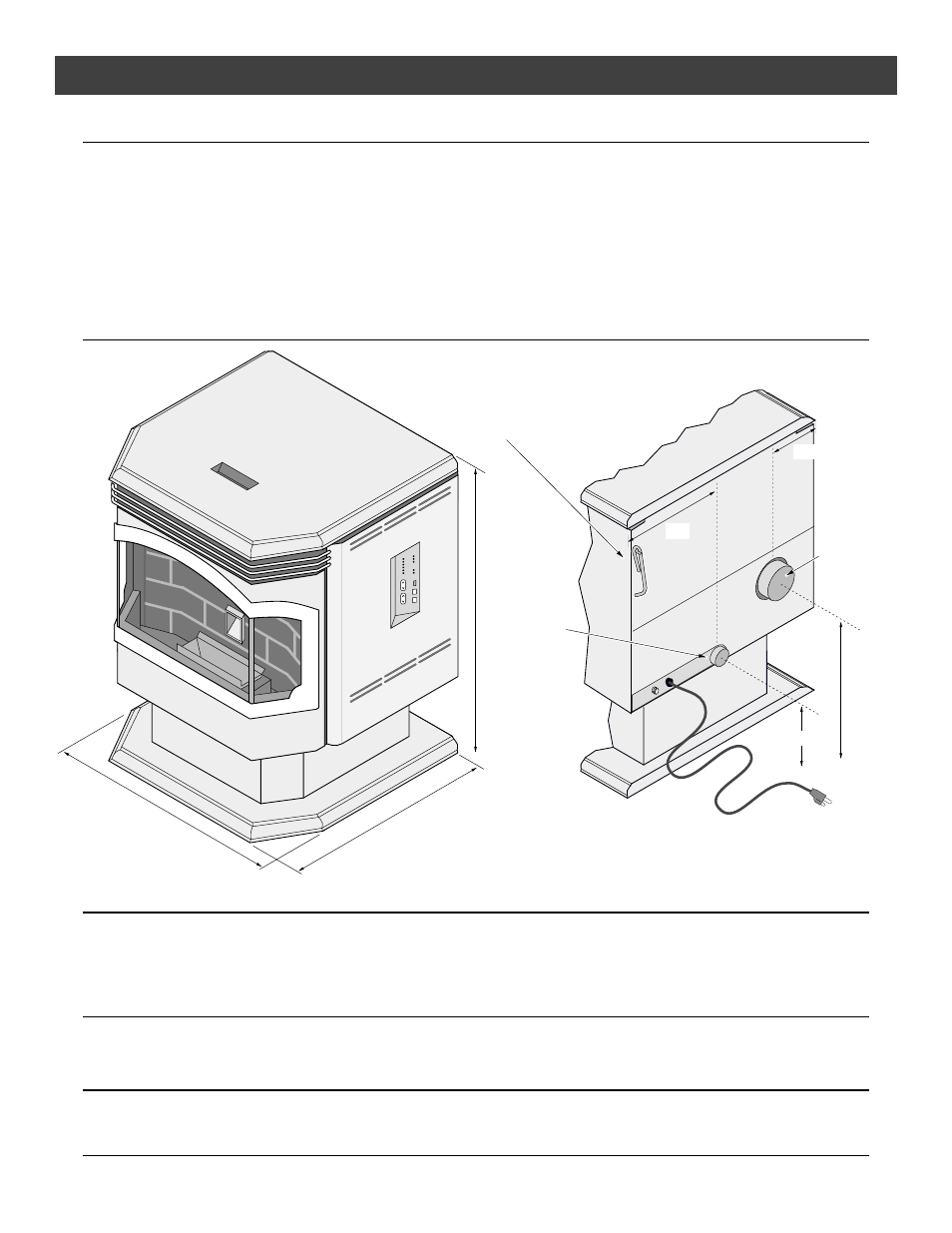 Specifications, Heating specifications, Dimensions | Electrical specifications, Fuel, Epa compliance | Lopi Yankee PS User Manual | Page 6 / 42