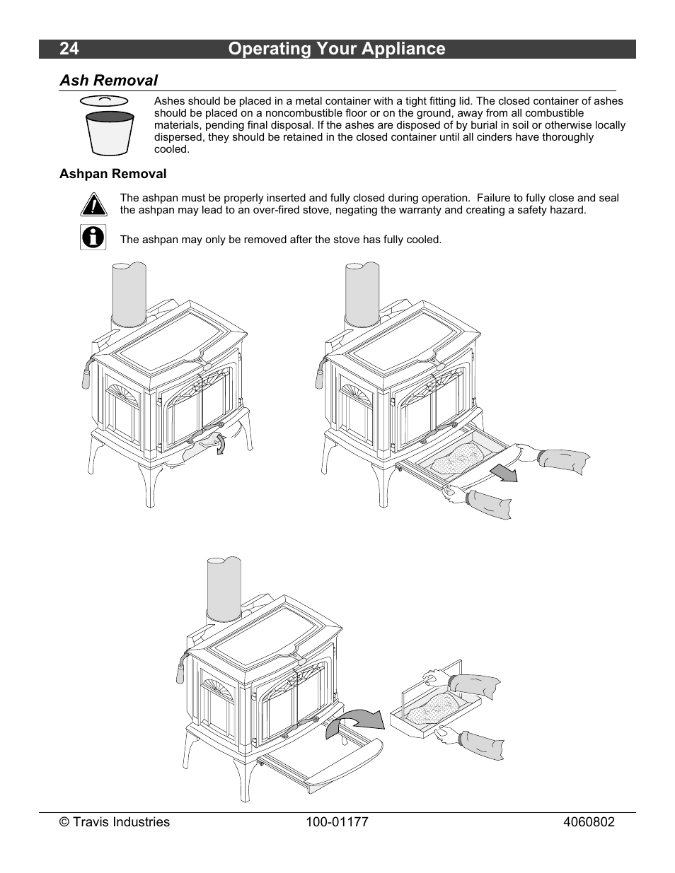 24 operating your appliance | Lopi Leyden Wood Stove User Manual | Page 24 / 38