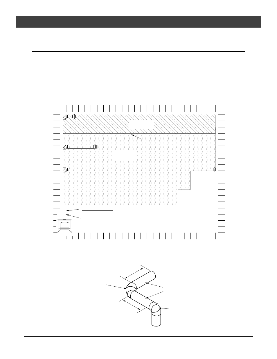 Installation, Horizontal termination with two elbows | Lopi Direct Vent Freestanding Stove User Manual | Page 15 / 48