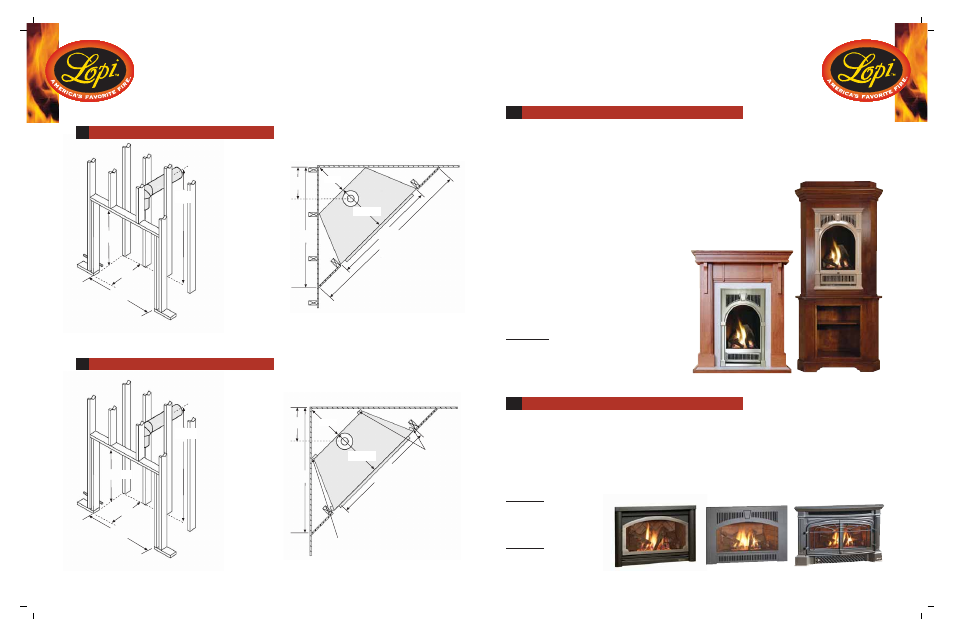 2two styles of fireplaces for any need, Corner installations | Lopi 21 TRV User Manual | Page 18 / 20