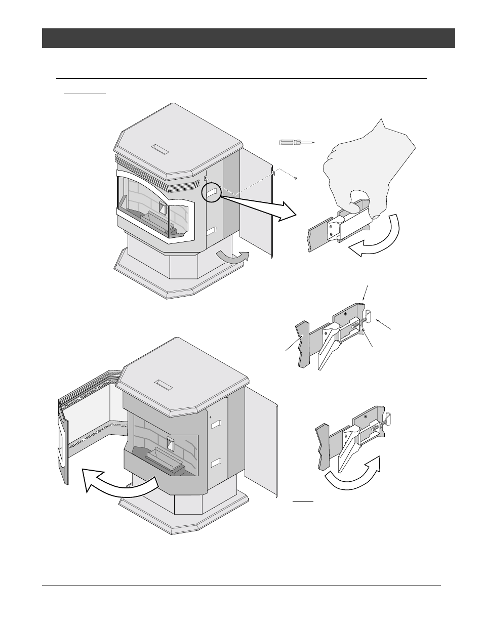 Maintenance, Door opening | Lopi Horizontal Or Vertical Vent Freestanding Stove Yankee Pellet Stove User Manual | Page 27 / 42