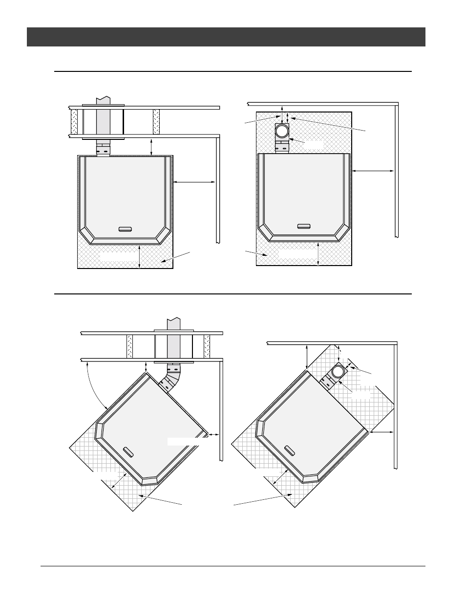 Installation, Clearances - straight installation, Clearances - corner installation | Lopi Horizontal Or Vertical Vent Freestanding Stove Yankee Pellet Stove User Manual | Page 8 / 42