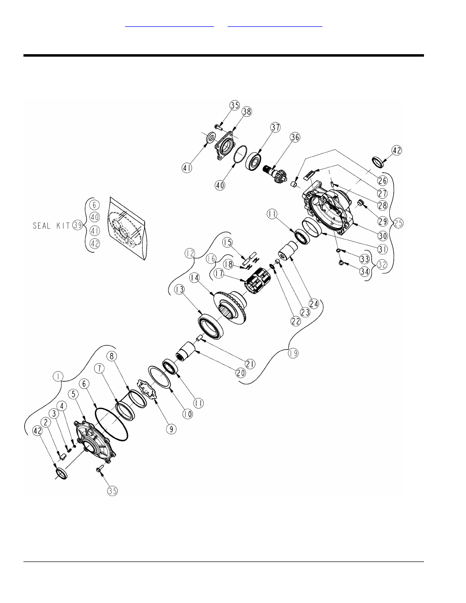 Front differential components, Table of contents part number index | Land Pride Treker 700-109P User Manual | Page 44 / 104