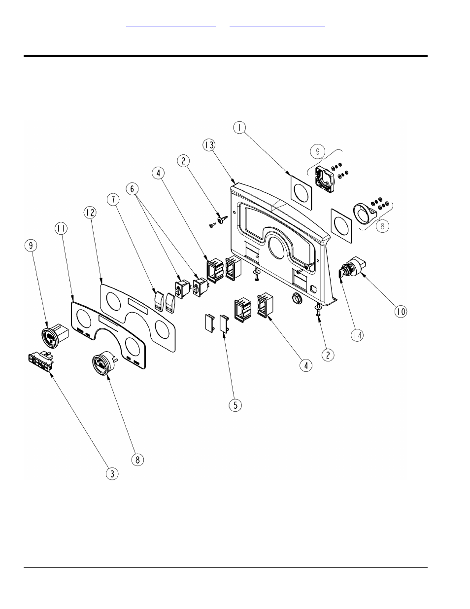 Instrument panel, 4410st manual bed lift, Table of contents part number index | Land Pride Treker 700-109P User Manual | Page 70 / 104