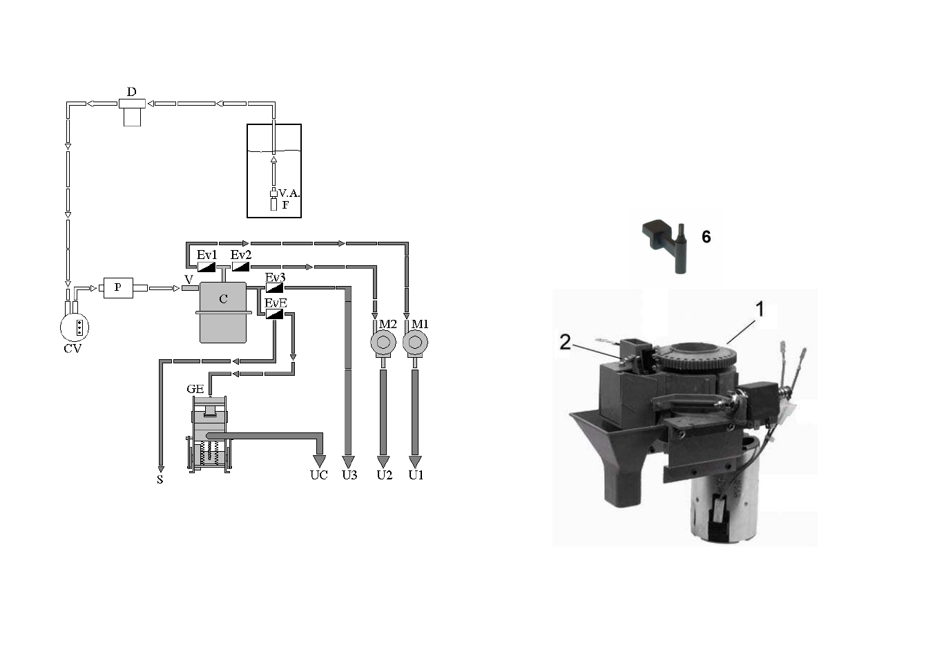 Water flow diagram, Grinder | La Pavoni EVOLUTION P3 User Manual | Page 3 / 14