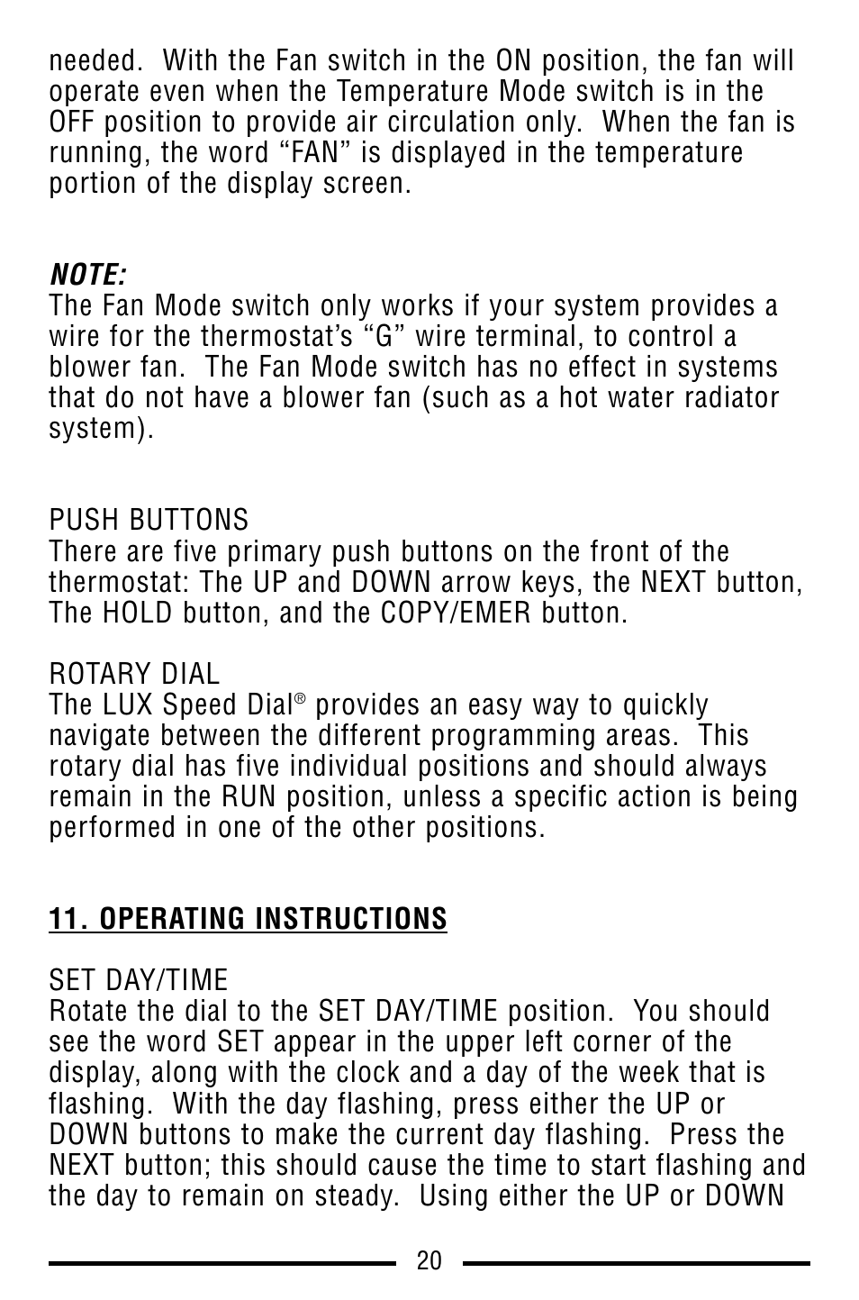 Lux Products SMART TEMP TX9100E User Manual | Page 20 / 32