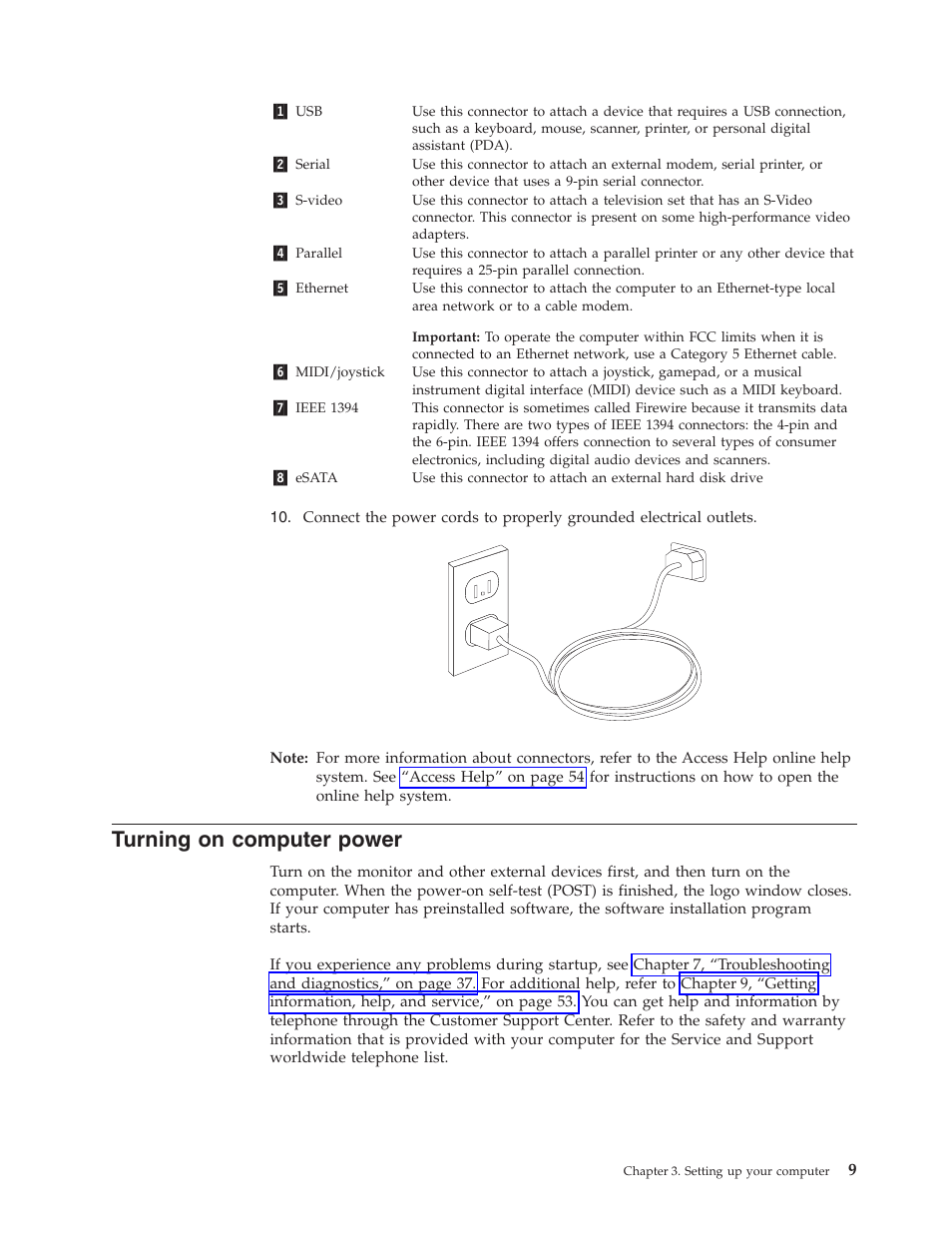 Turning on computer power, Turning, Computer | Power | Lenovo 6088 User Manual | Page 17 / 80