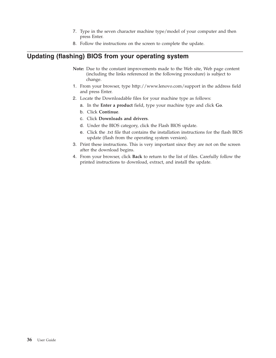 Updating, Flashing), Bios | From, Your, Operating, System | Lenovo 6088 User Manual | Page 44 / 80