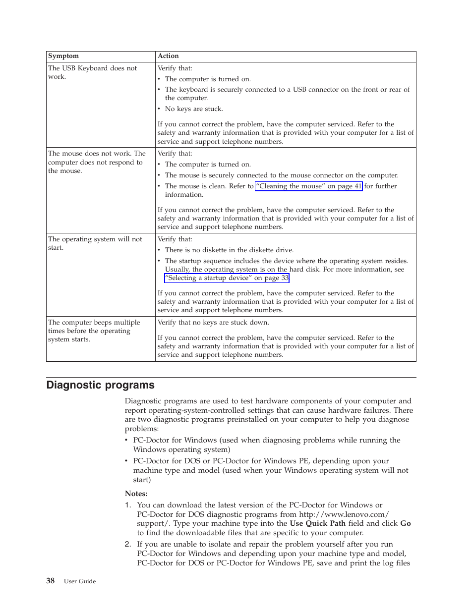 Diagnostic programs, Diagnostic, Programs | Lenovo 6088 User Manual | Page 46 / 80