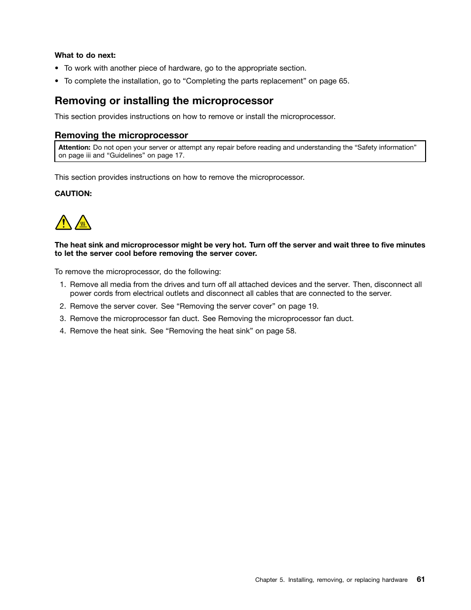 Removing or installing the microprocessor | Lenovo 1046 User Manual | Page 71 / 130