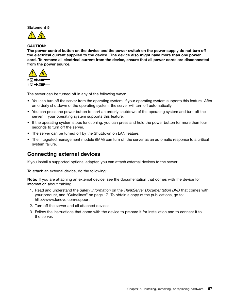 Connecting external devices | Lenovo 1046 User Manual | Page 77 / 130