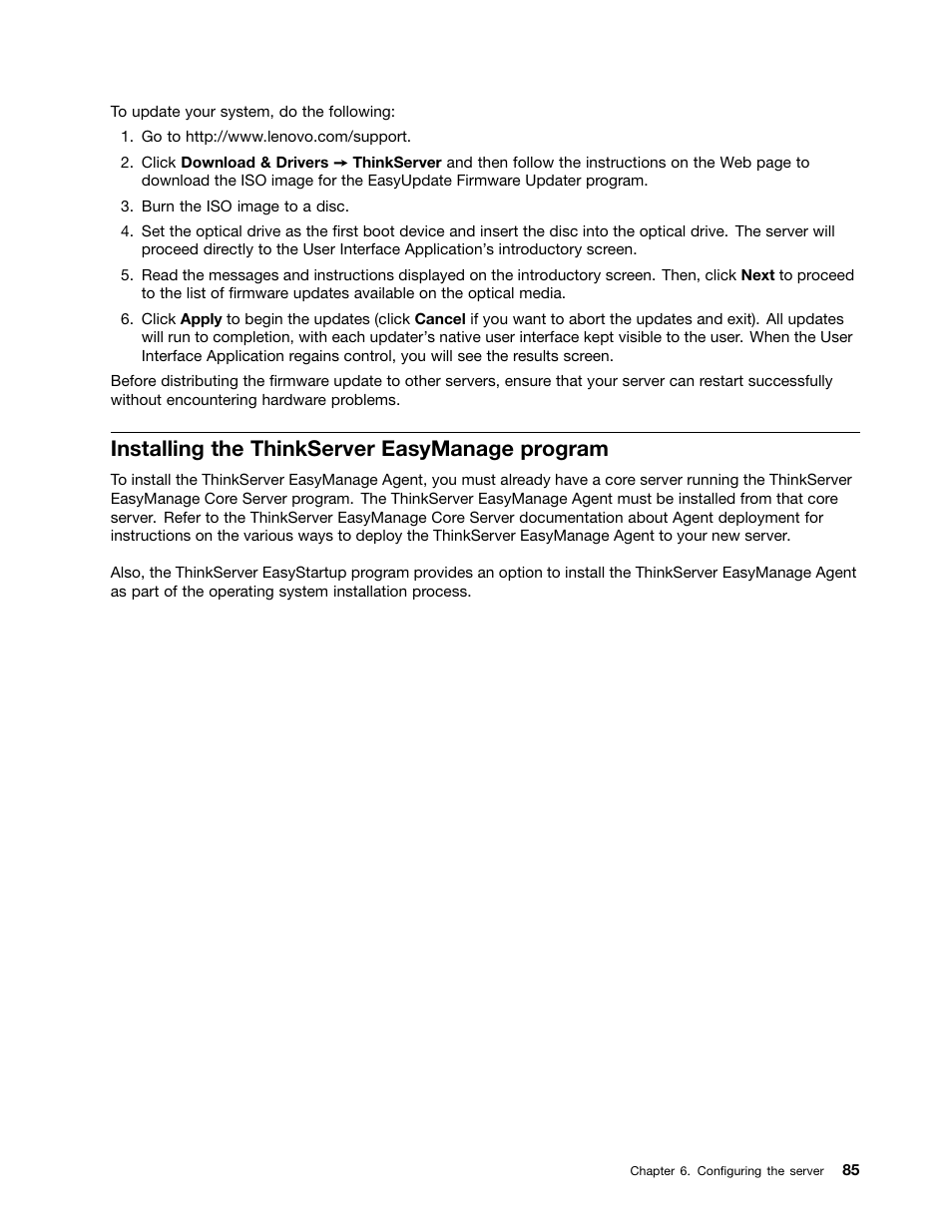 Installing the thinkserver easymanage program | Lenovo 1046 User Manual | Page 95 / 130