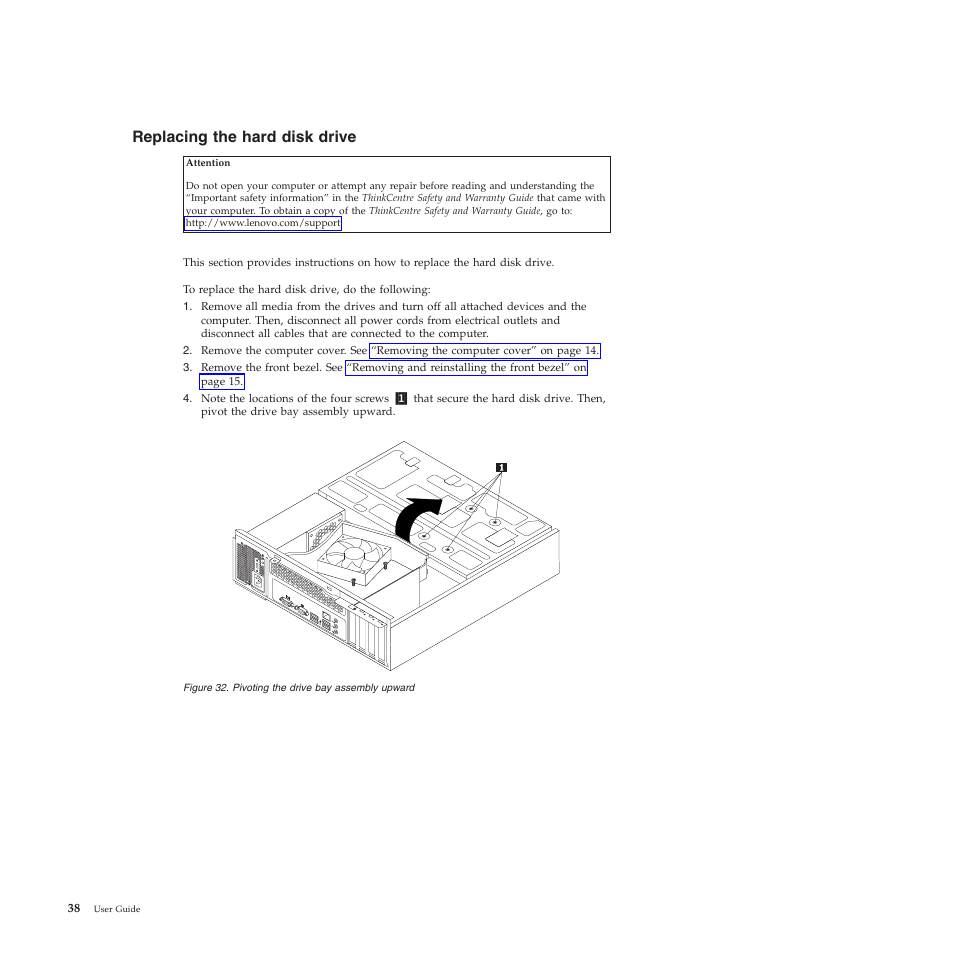 Replacing the hard disk drive | Lenovo 5023 User Manual | Page 46 / 94