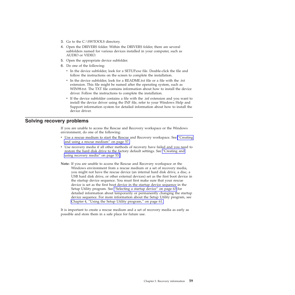 Solving recovery problems | Lenovo 5023 User Manual | Page 67 / 94