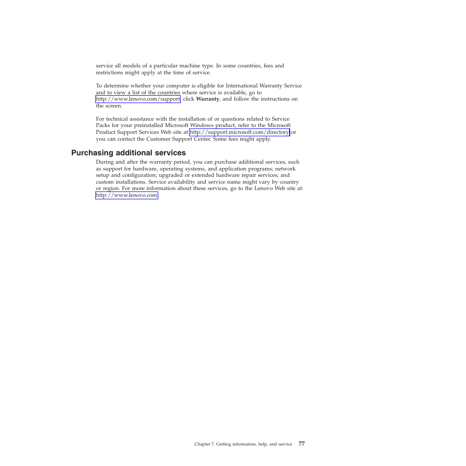 Purchasing additional services | Lenovo 5023 User Manual | Page 85 / 94