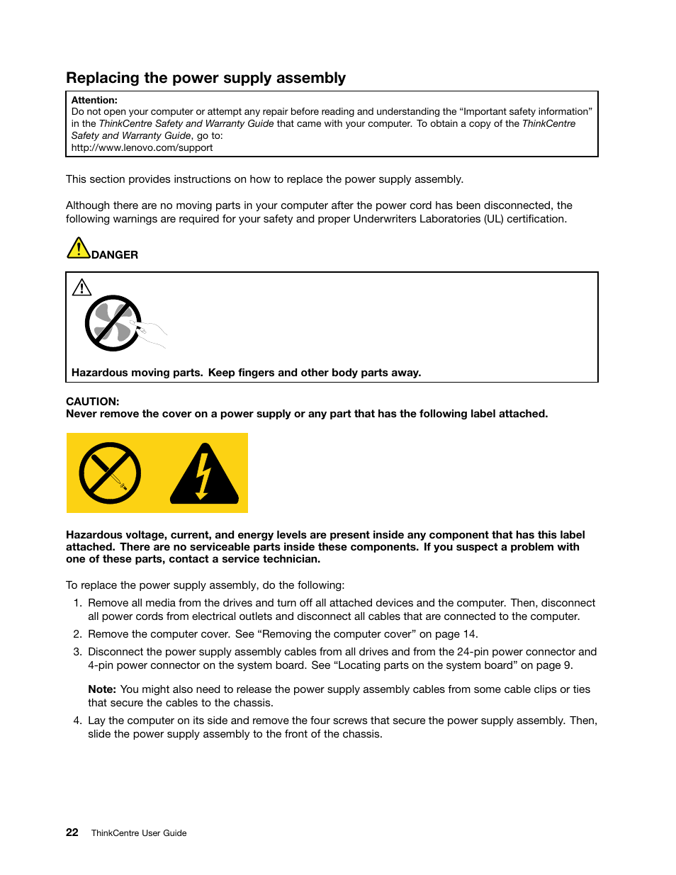 Replacing the power supply assembly | Lenovo 4162 User Manual | Page 30 / 78
