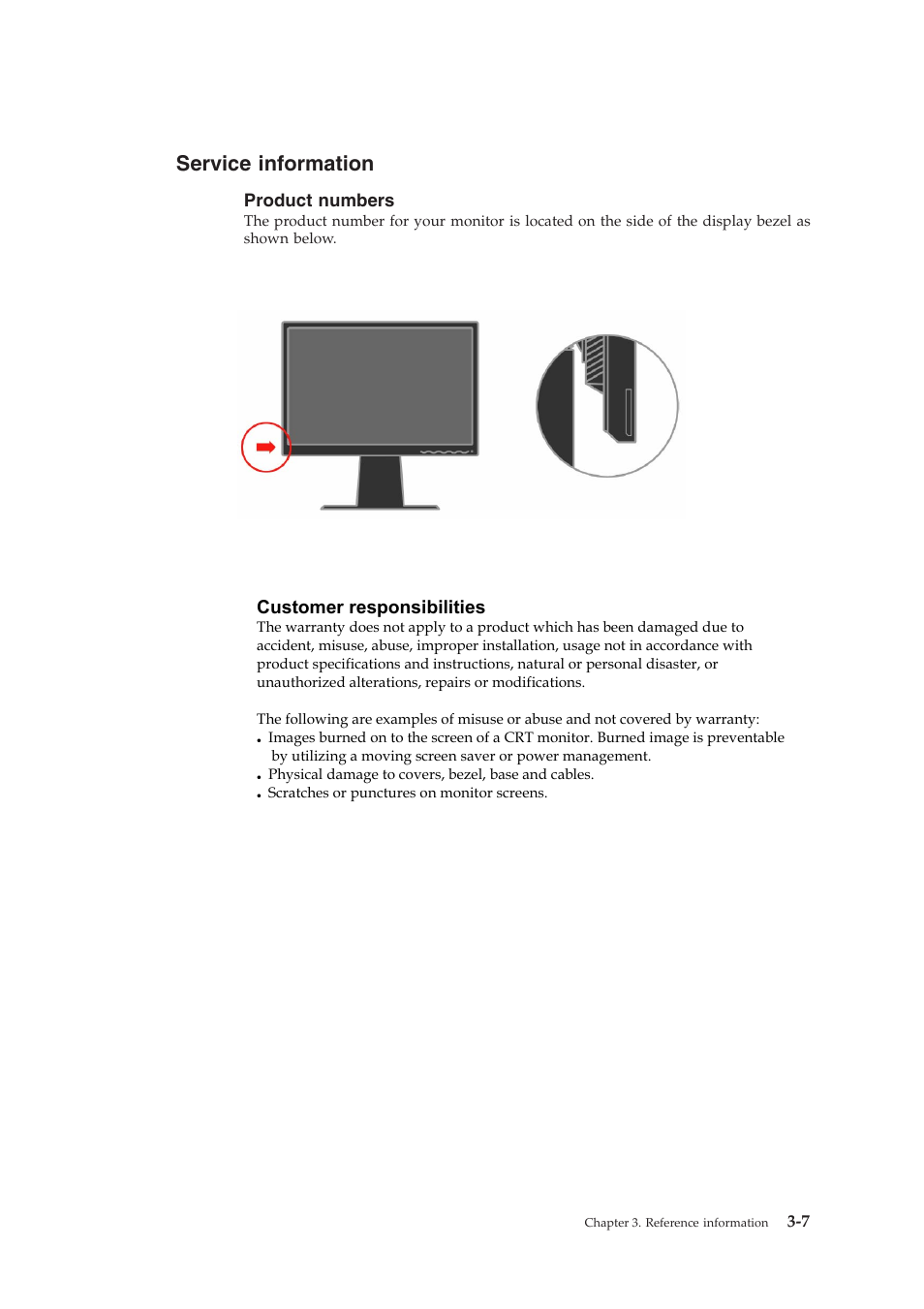 Service information, Product numbers, Customer responsibilities | Lenovo 4424-HB6 User Manual | Page 27 / 34