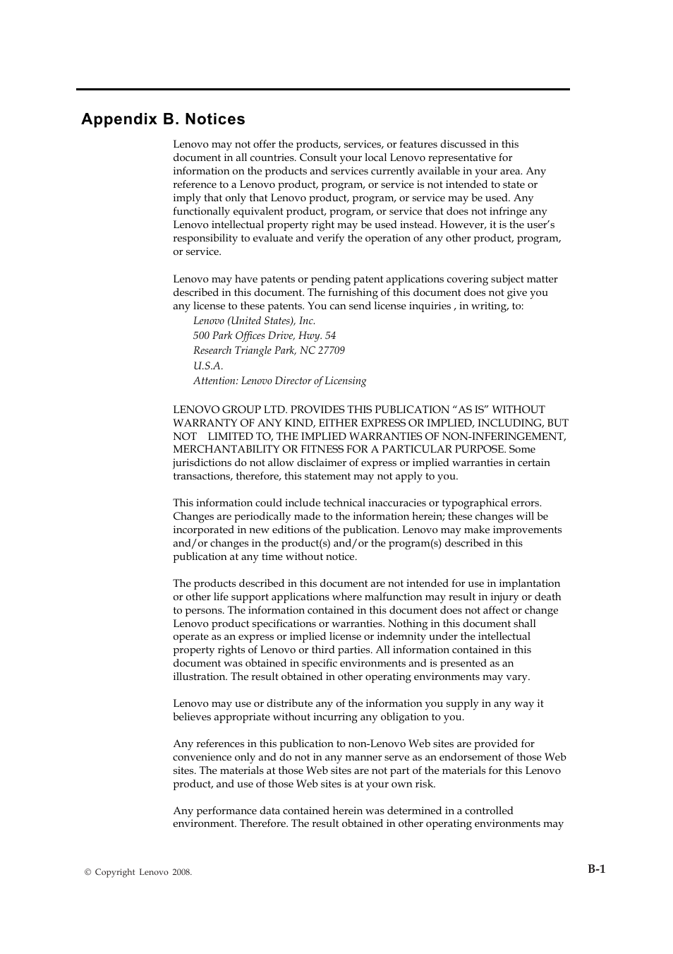 Appendix b. notices | Lenovo 4424-HB6 User Manual | Page 33 / 34