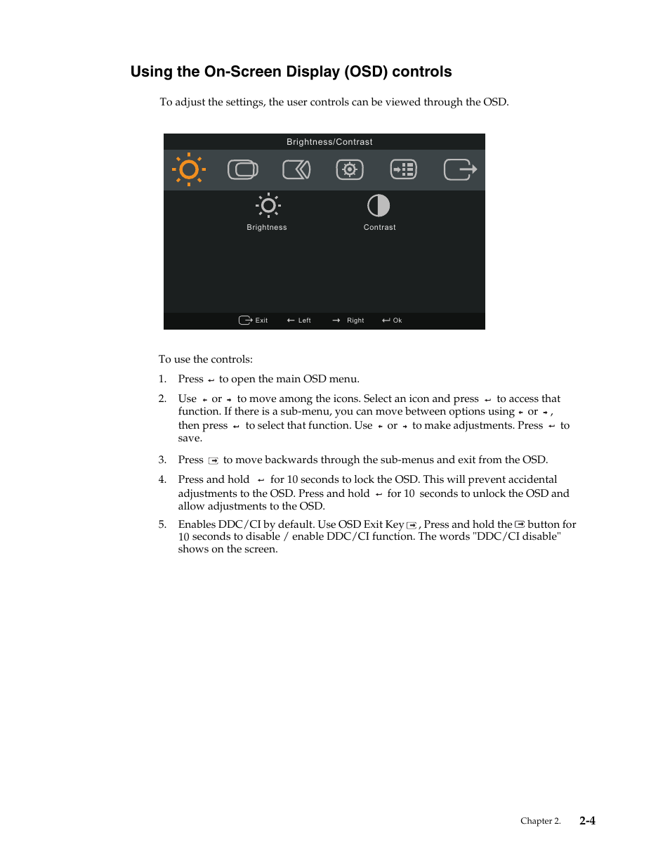 Using the on-screen display (osd) controls | Lenovo WIDE FLAT PANEL MONITOR L2262 User Manual | Page 14 / 29