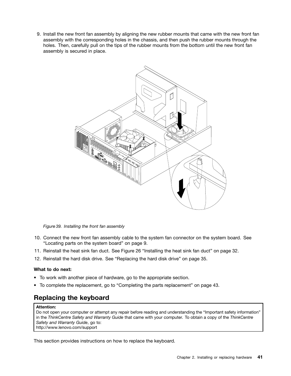 Replacing the keyboard | Lenovo 154 User Manual | Page 49 / 86