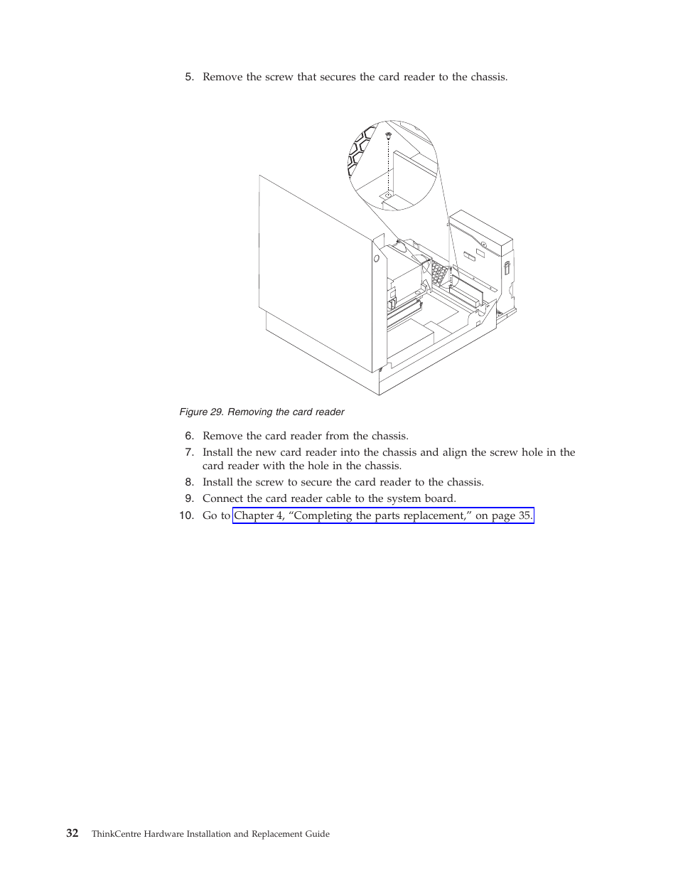 Removing, Card, Reader | Lenovo 7360 User Manual | Page 40 / 52