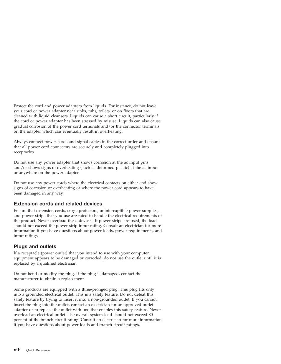 Extension cords and related devices, Plugs and outlets, Extension | Cords, Related, Devices, Plugs, Outlets | Lenovo 3000 J User Manual | Page 10 / 90