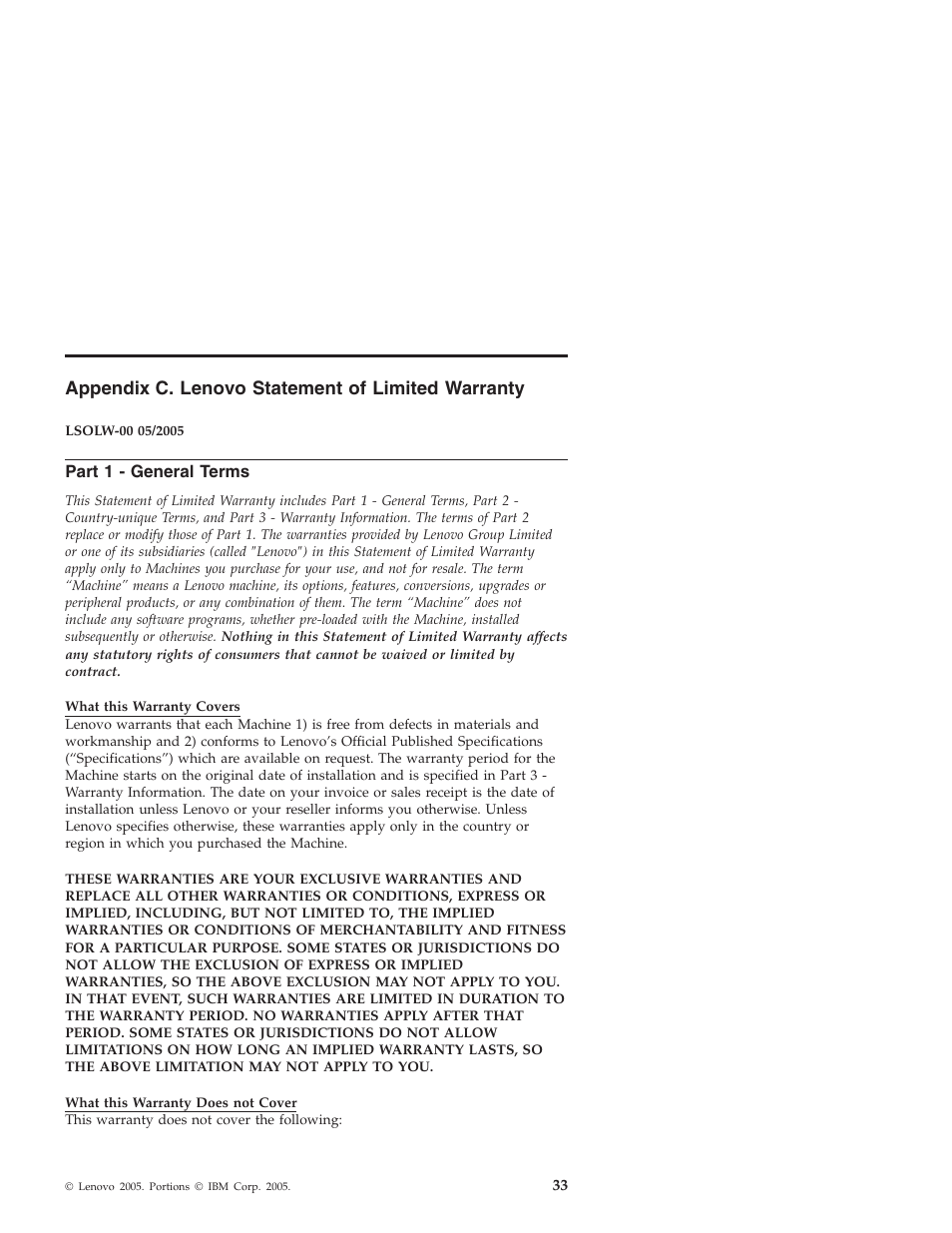 Appendix c. lenovo statement of limited warranty, Part 1 - general terms, Appendix | Lenovo, Statement, Limited, Warranty, Part, General, Terms | Lenovo 3000 J User Manual | Page 51 / 90