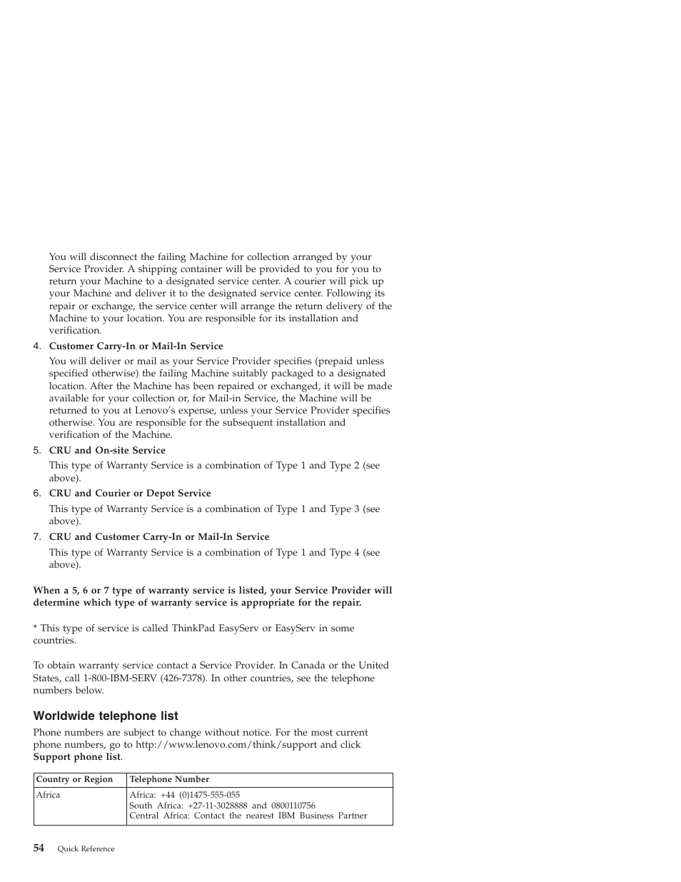 Worldwide telephone list, Worldwide, Telephone | List | Lenovo 3000 J User Manual | Page 72 / 90
