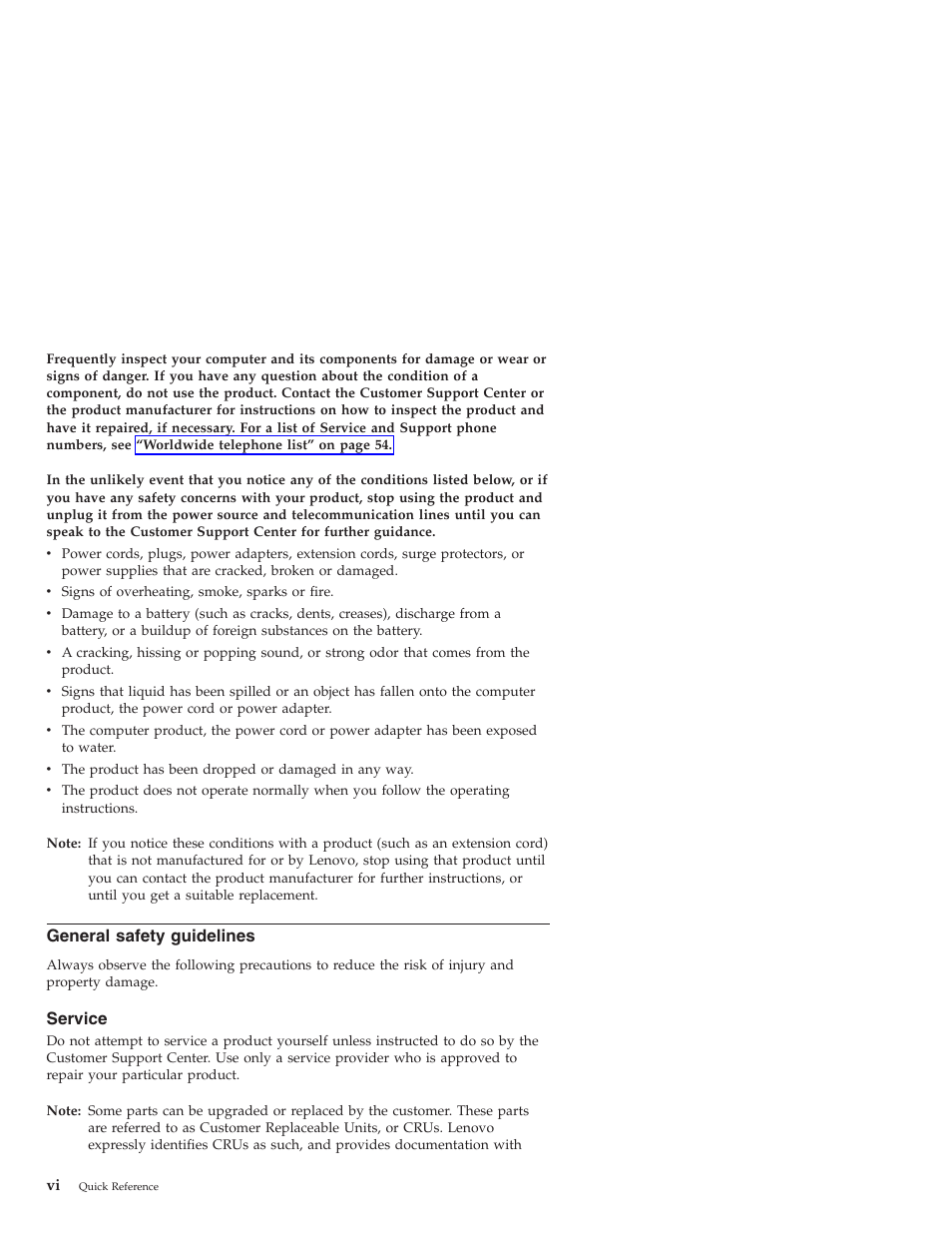General safety guidelines, Service, General | Safety, Guidelines | Lenovo 3000 J User Manual | Page 8 / 90