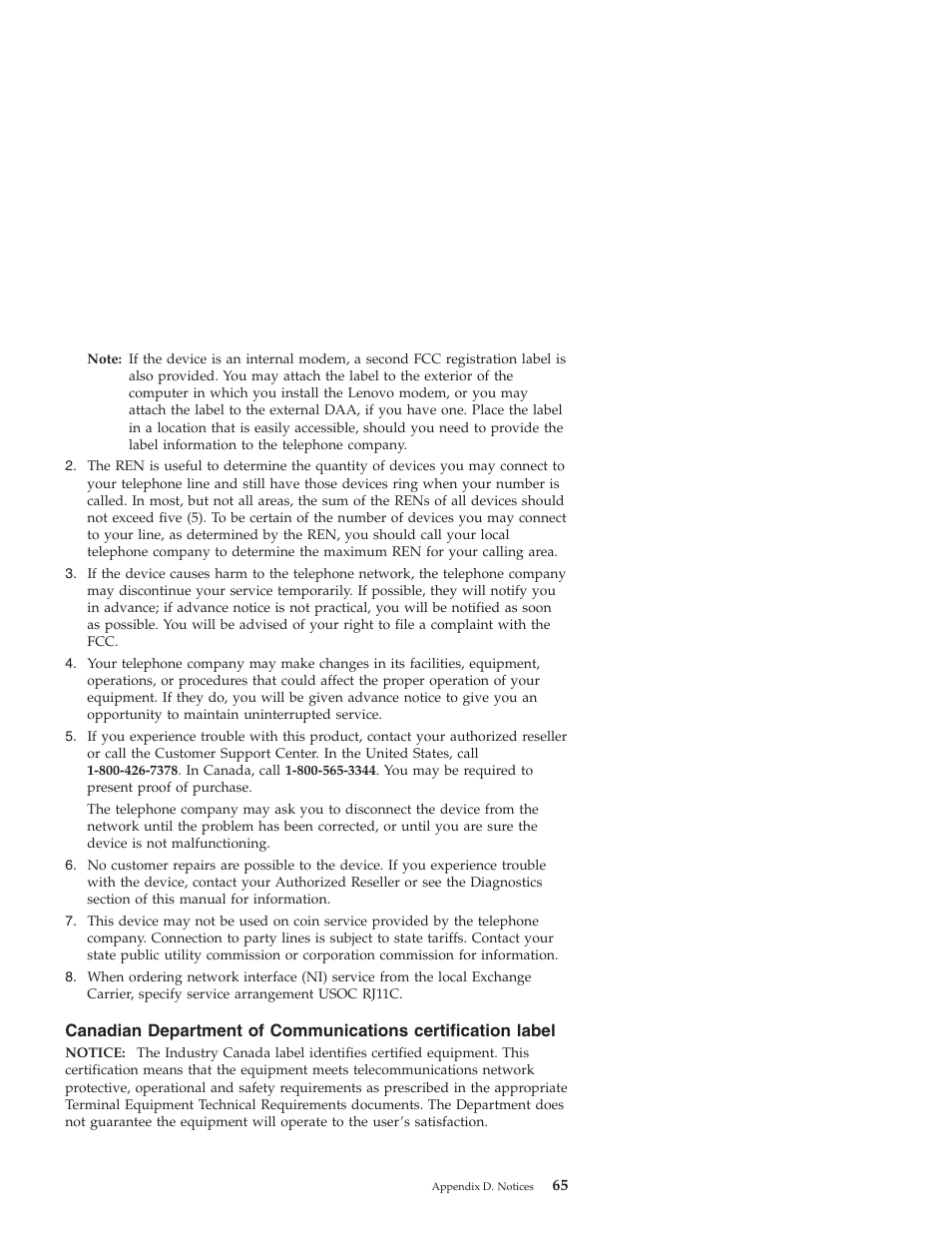 Canadian, Department, Communications | Certification, Label | Lenovo 3000 J User Manual | Page 83 / 90