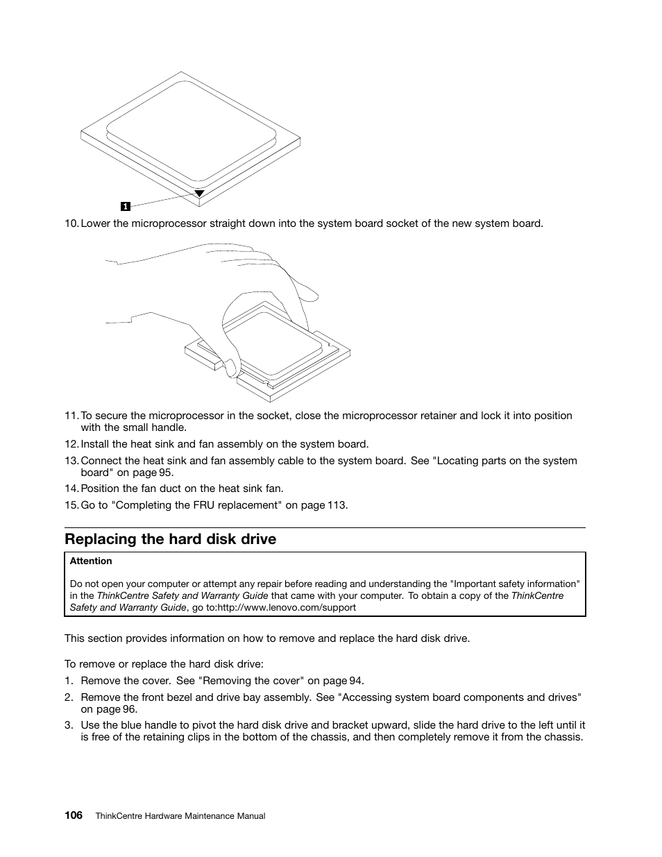 Replacing the hard disk drive | Lenovo 9354 User Manual | Page 112 / 480